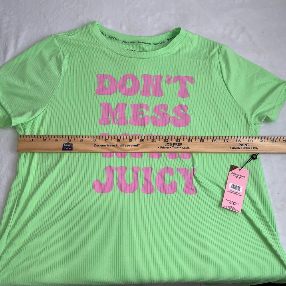 Juicy couture lime green pink ribbed night gown night dress size XL new with tag - Picture 6 of 7